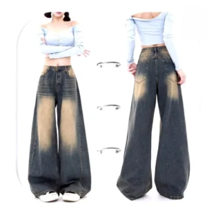 Quần Jean Ống Đứng Nữ, Quần Bò Nữ Cạp Cao Dáng Xuông DENIM ống rộng siêu hot 2026